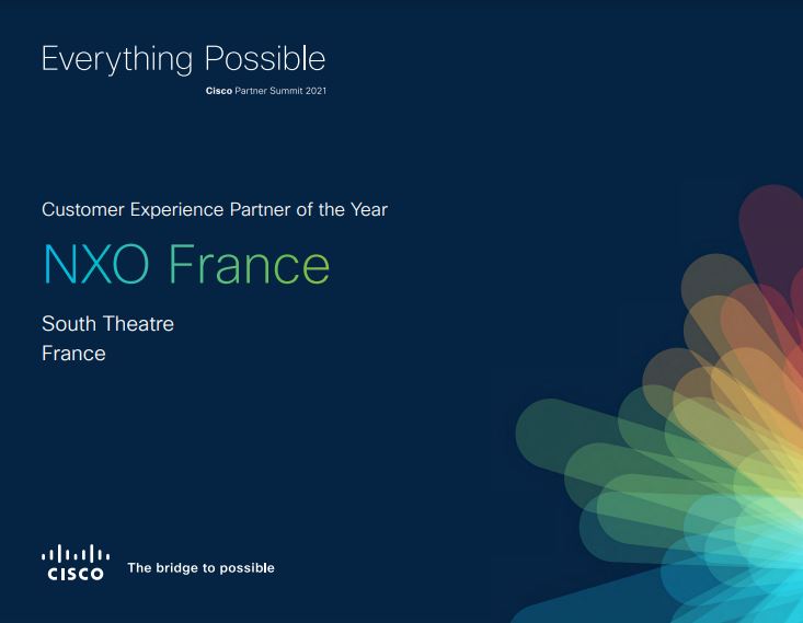 Récompense NXO : Cisco partner of the year pour la customer experience