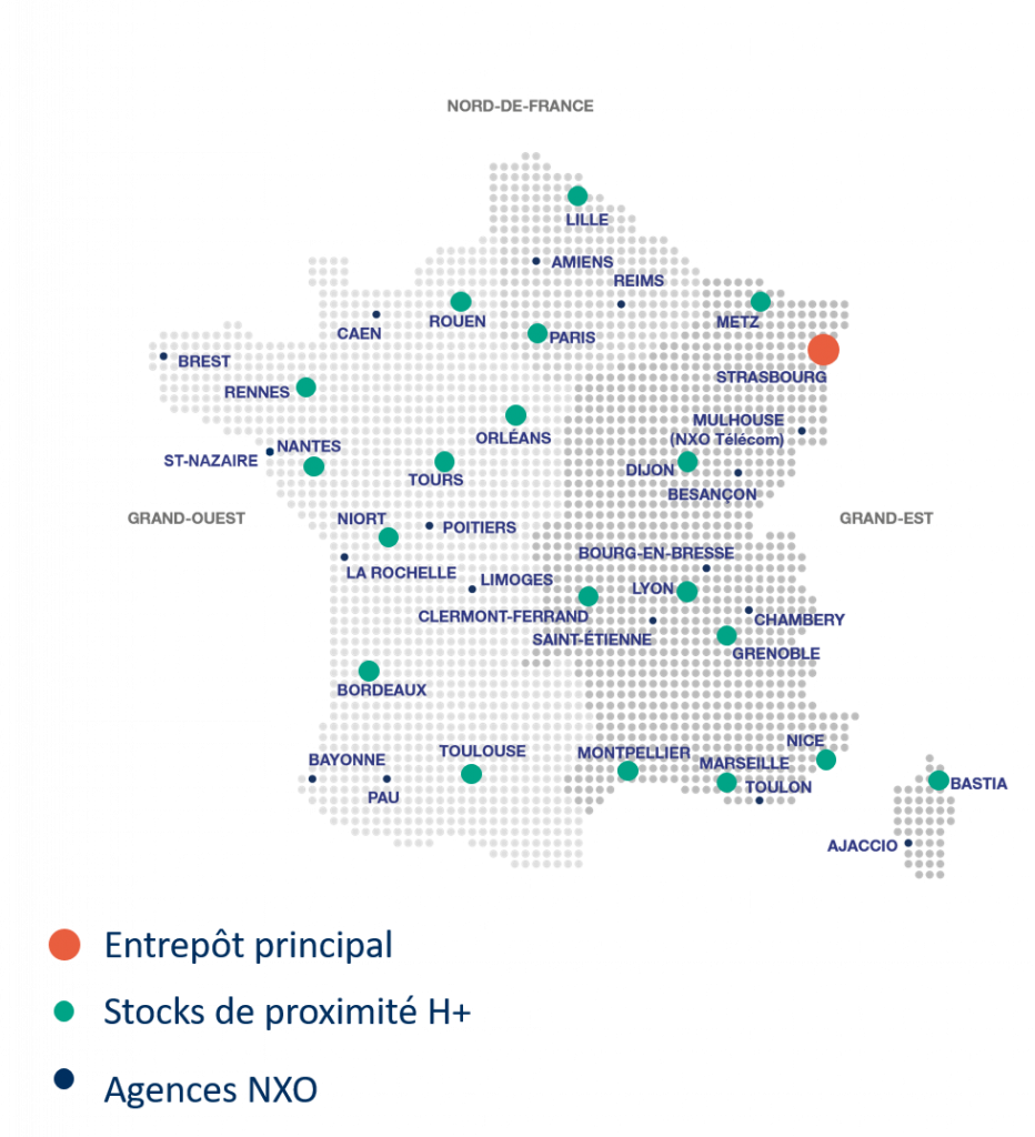 Implantations NXO en France