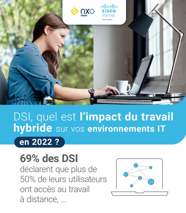 Couverture infographie du travail hybride NXO : impact sur l'IT